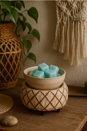 Woven Light 2-In-1 Deluxe Wax Melt Candle Warmer - Love More Divinely