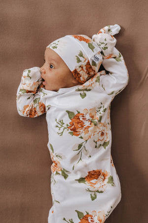 Newborn Baby Knotted Hat | Persimmon - LITTLEMISSDESSA