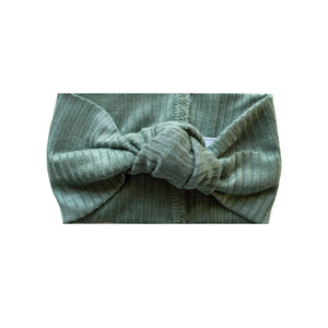 Top Knot Headband | Agate Green Rib - LITTLEMISSDESSA