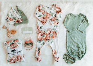 Snuggle Set | Peach Peony - LITTLEMISSDESSA