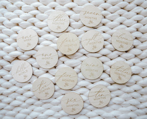 Hello World Dainty Floral Monthly Milestone Disc Set - LITTLEMISSDESSA