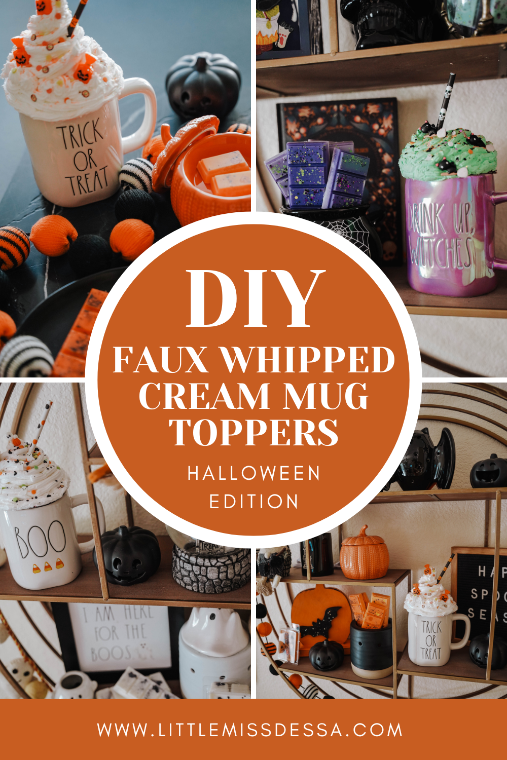 Halloween Season DIY: How to Make Faux Whipped Cream Mug Toppers