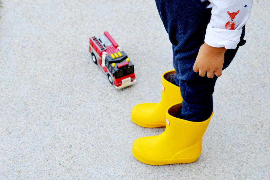 The boy in the yellow boots...