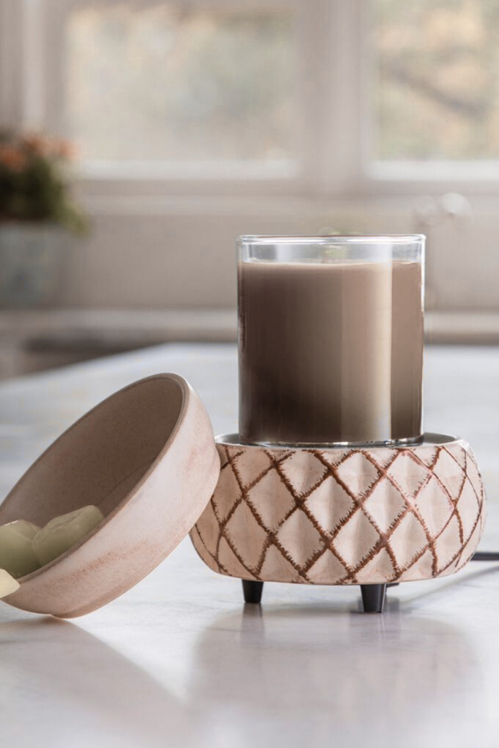 Woven Light 2-In-1 Deluxe Wax Melt Candle Warmer - Love More Divinely