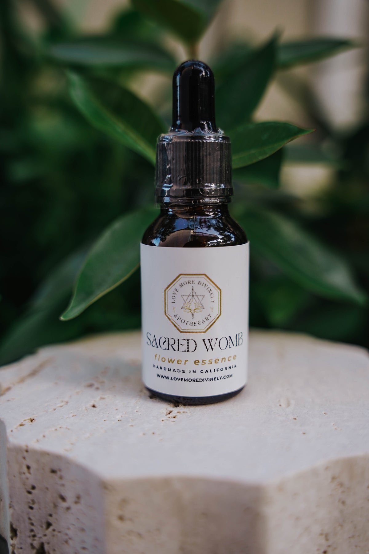 Sacred Womb Flower Essence for womb healing, divine feminine embodiment, sacral chakra healing, and emotional wellness - Love More Divinely
