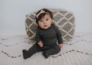 Snuggle Set | Charcoal Grey Rib - LITTLEMISSDESSA