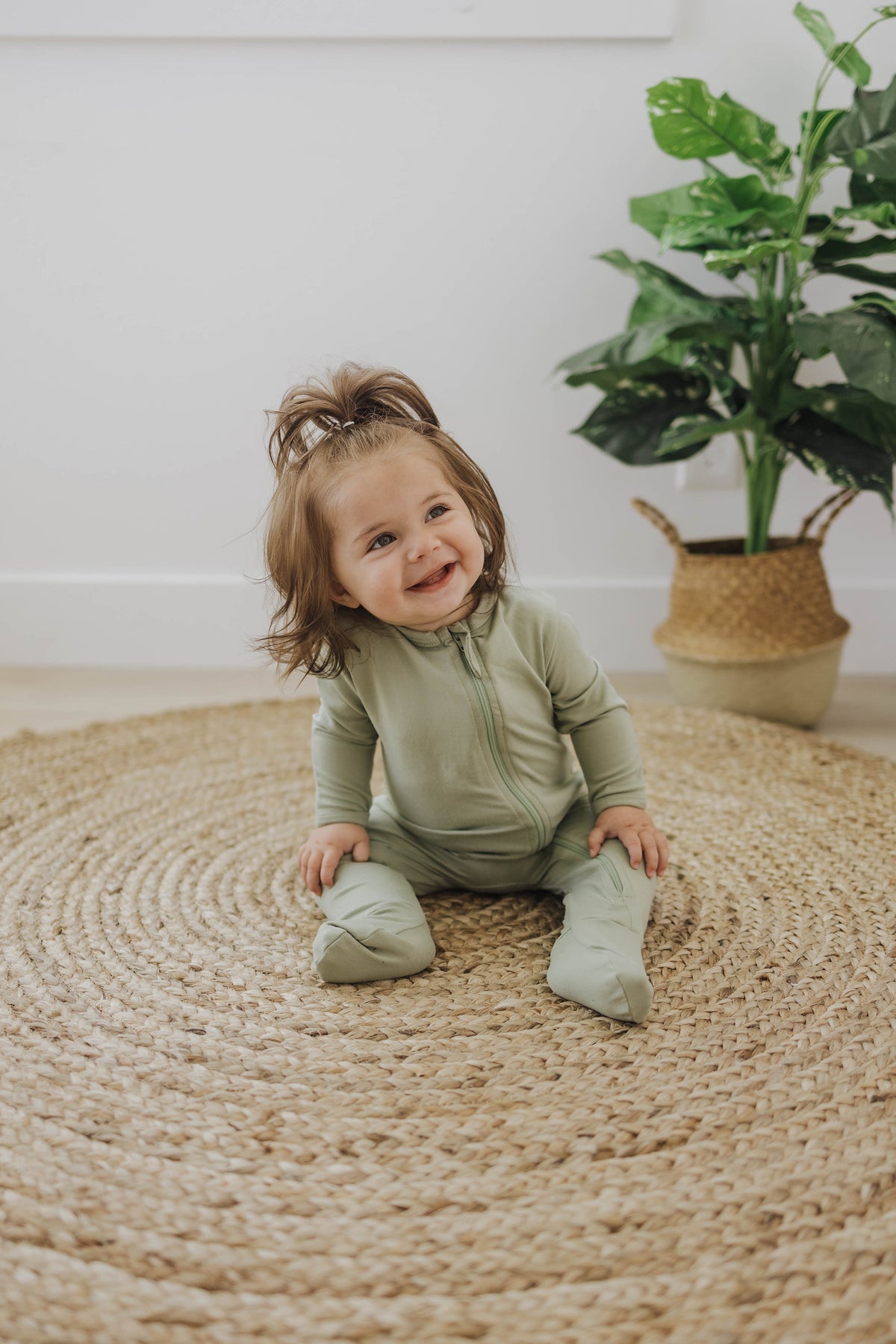 Cozy Zipper Footie Sleeper | Succulent - LITTLEMISSDESSA