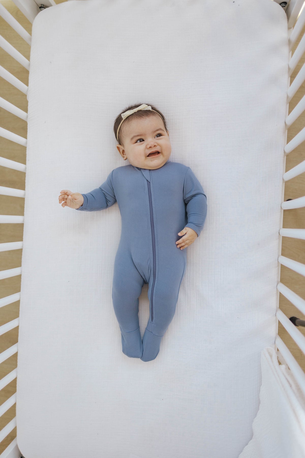 Cozy Zipper Footie Sleeper | Denim - LITTLEMISSDESSA