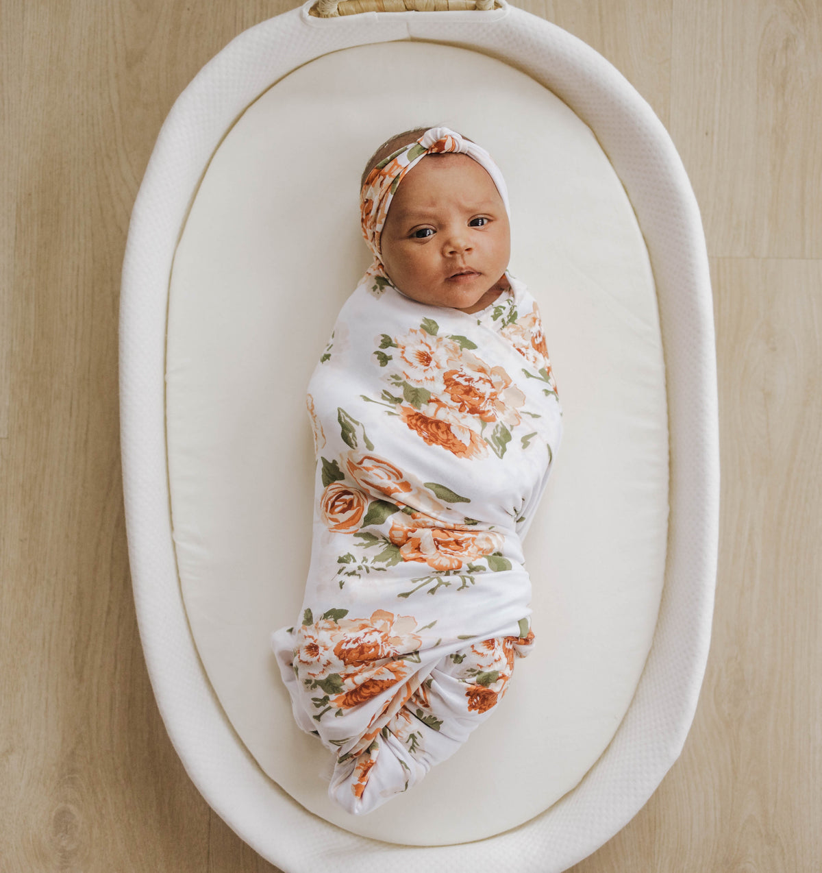 Knit Jersey Swaddle Baby Blanket | Persimmon - LITTLEMISSDESSA