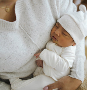 Newborn Baby Knotted Hat | Creme Brûlée - LITTLEMISSDESSA