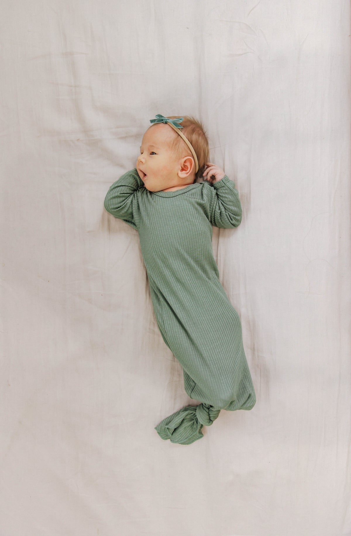 Knotted Gown | Agate Green Rib - LITTLEMISSDESSA