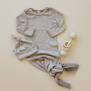 Knotted Gown | Cocoa Sweater Knit - LITTLEMISSDESSA