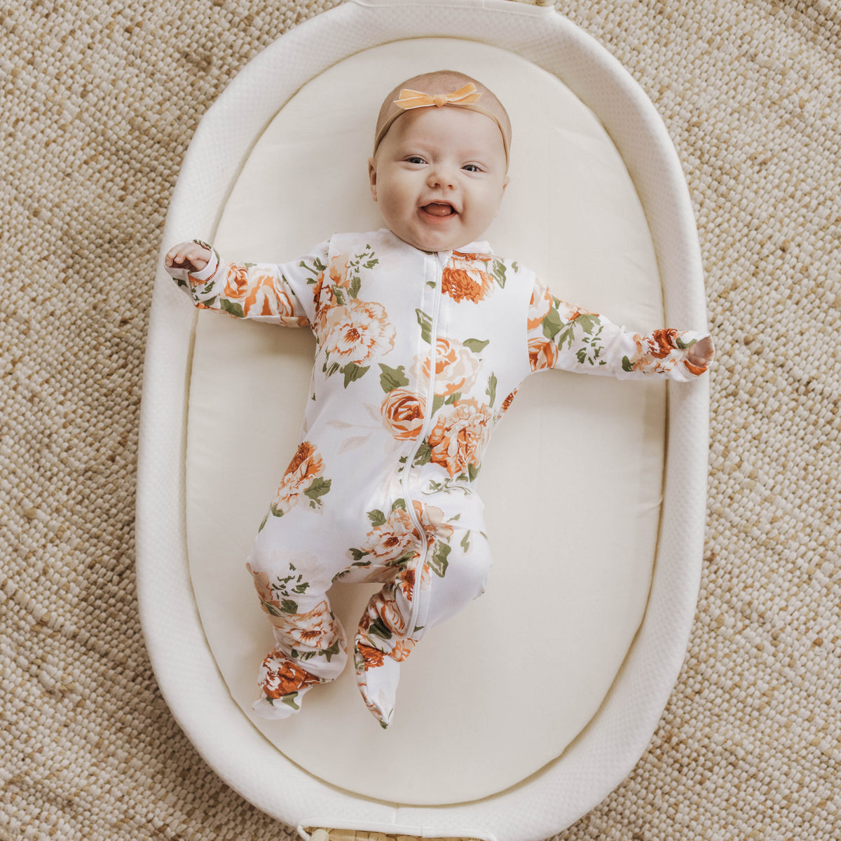 Cozy Zipper Footie Sleeper | Persimmon - LITTLEMISSDESSA