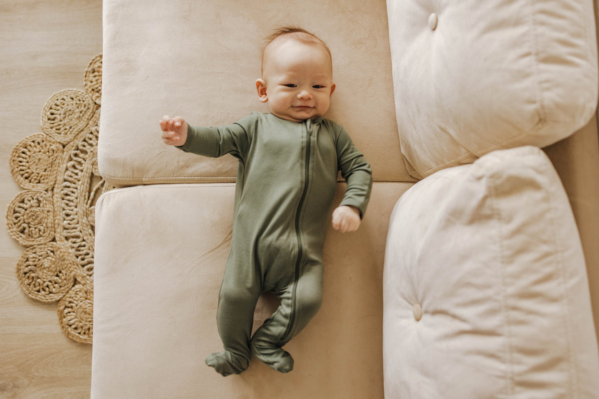 Cozy Zipper Footie Sleeper | Pine - LITTLEMISSDESSA