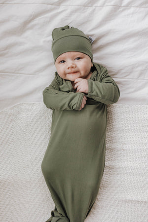 Newborn Baby Knotted Hat | Pine - LITTLEMISSDESSA