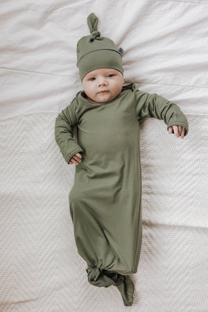 Newborn Baby Knotted Hat | Pine - LITTLEMISSDESSA