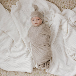 Newborn Baby Knotted Hat | Cocoa Sweater Knit - LITTLEMISSDESSA