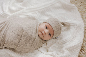 Newborn Baby Knotted Hat | Cocoa Sweater Knit - LITTLEMISSDESSA