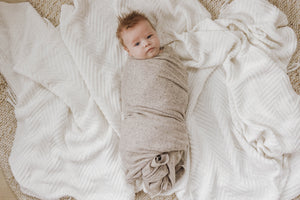 Swaddle Baby Blanket | Cocoa Sweater Knit - LITTLEMISSDESSA