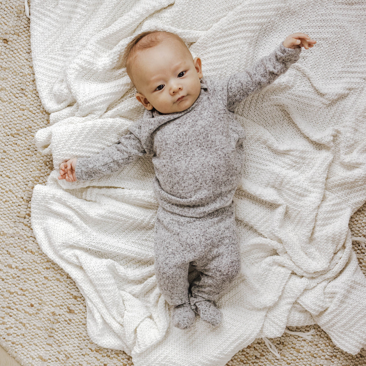 Snuggle Set | Heather Grey Sweater Knit - LITTLEMISSDESSA