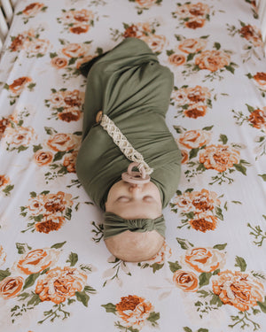 Knit Jersey Swaddle Baby Blanket | Pine - LITTLEMISSDESSA