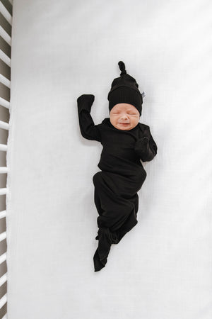 Knotted Gown | Black Rib - LITTLEMISSDESSA