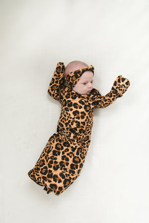 Knotted Gown | Cheetah Print - LITTLEMISSDESSA