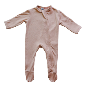 Cozy Zipper Footie Sleeper | Ballet Pink - LITTLEMISSDESSA