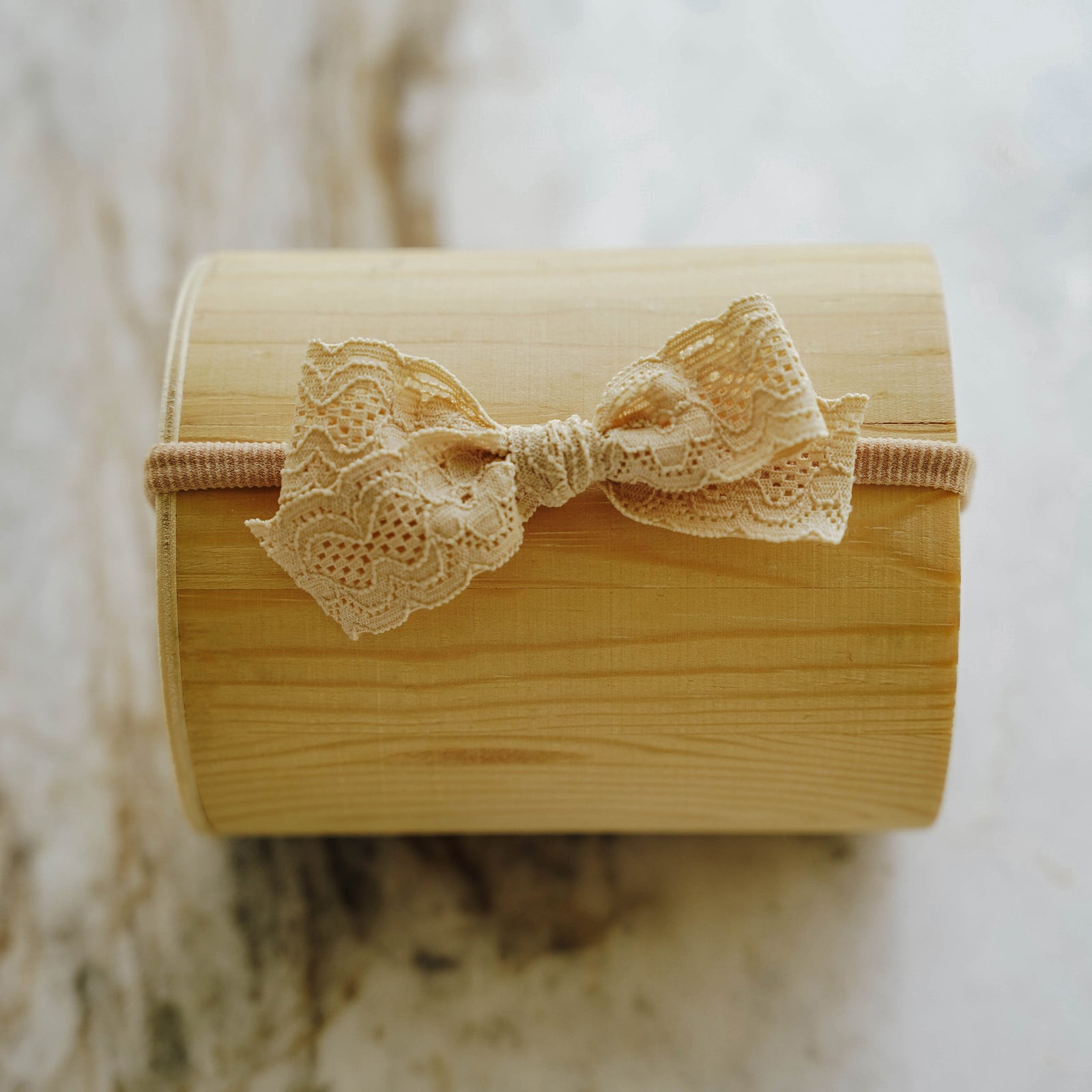 Barley Beige Lace Bow - LITTLEMISSDESSA