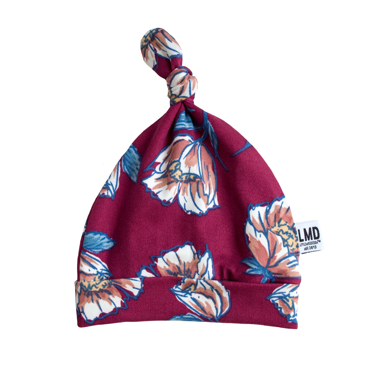 Newborn Baby Knotted Hat | Berry Poppy - LITTLEMISSDESSA