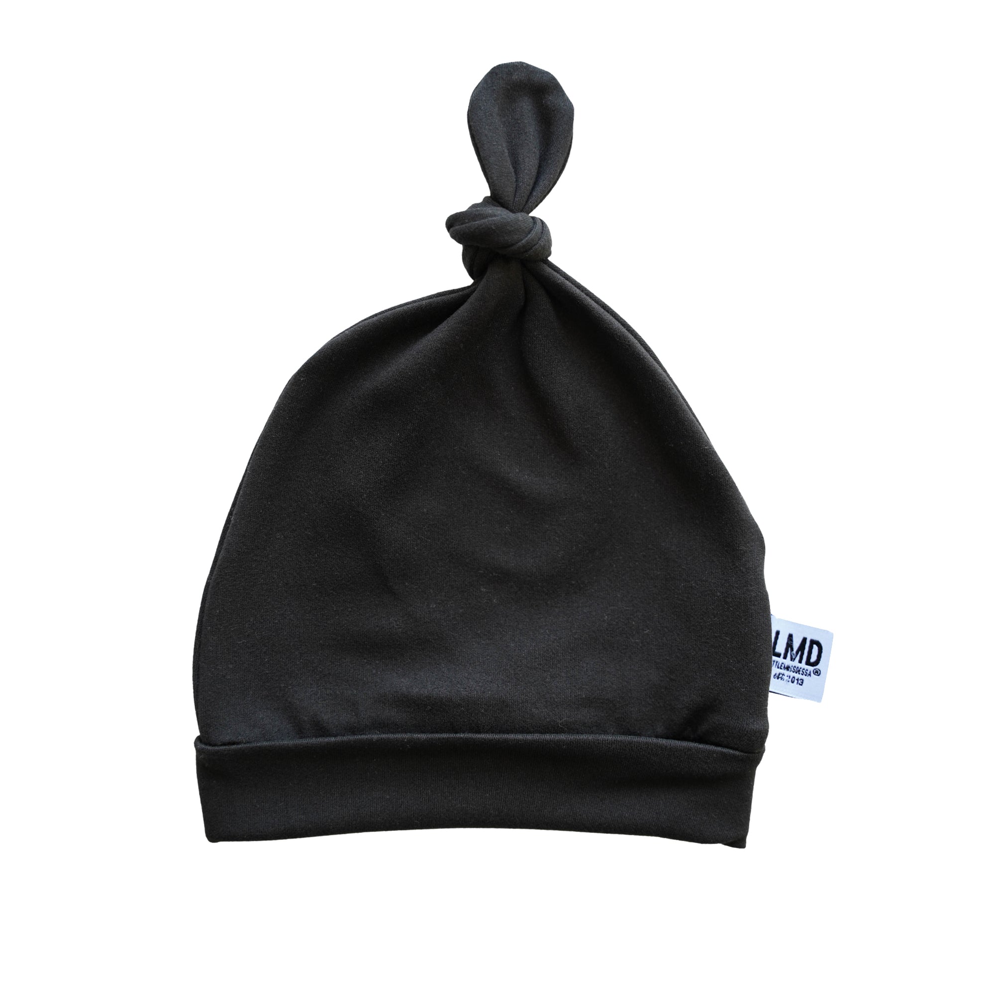 Newborn Baby Knotted Hat | Onyx Black - LITTLEMISSDESSA
