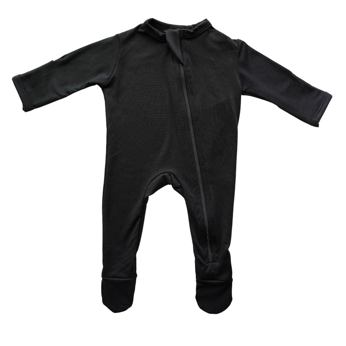 Cozy Zipper Footie Sleeper | Onyx Black - LITTLEMISSDESSA