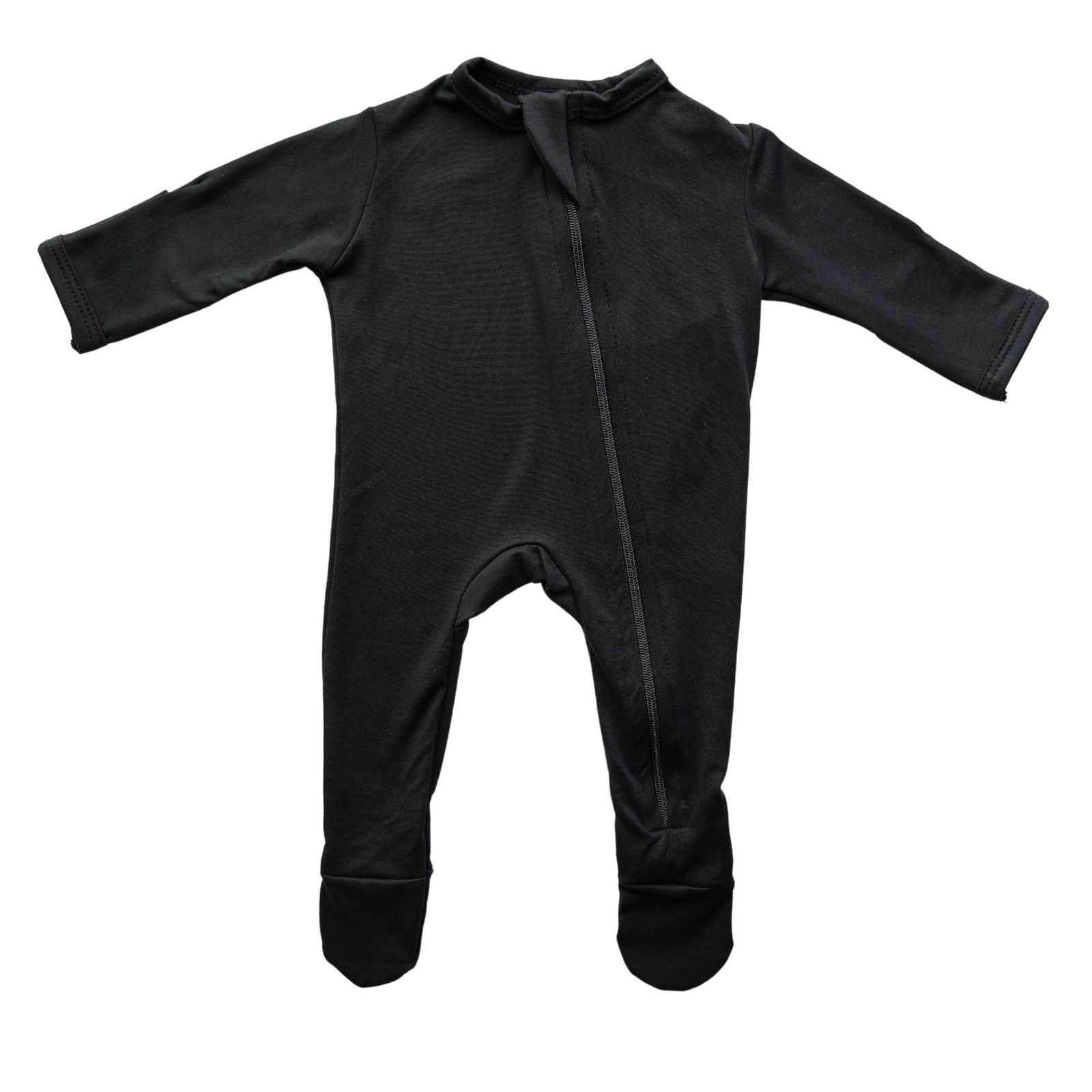 Cozy Zipper Footie Sleeper | Onyx Black - LITTLEMISSDESSA