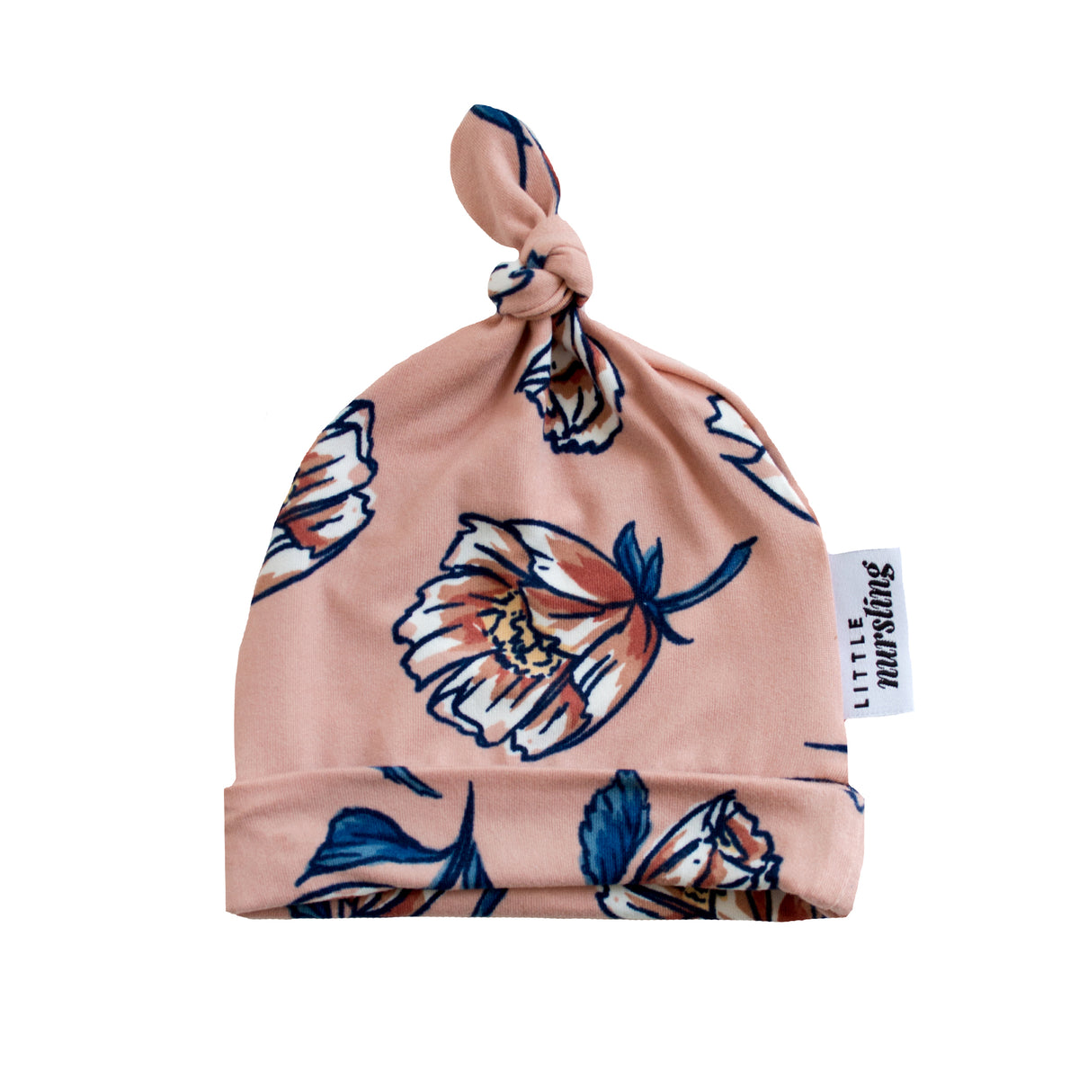 Newborn Baby Knotted Hat | Blush Poppy - LITTLEMISSDESSA