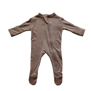 Cozy Zipper Footie Sleeper | Brown Sugar - LITTLEMISSDESSA