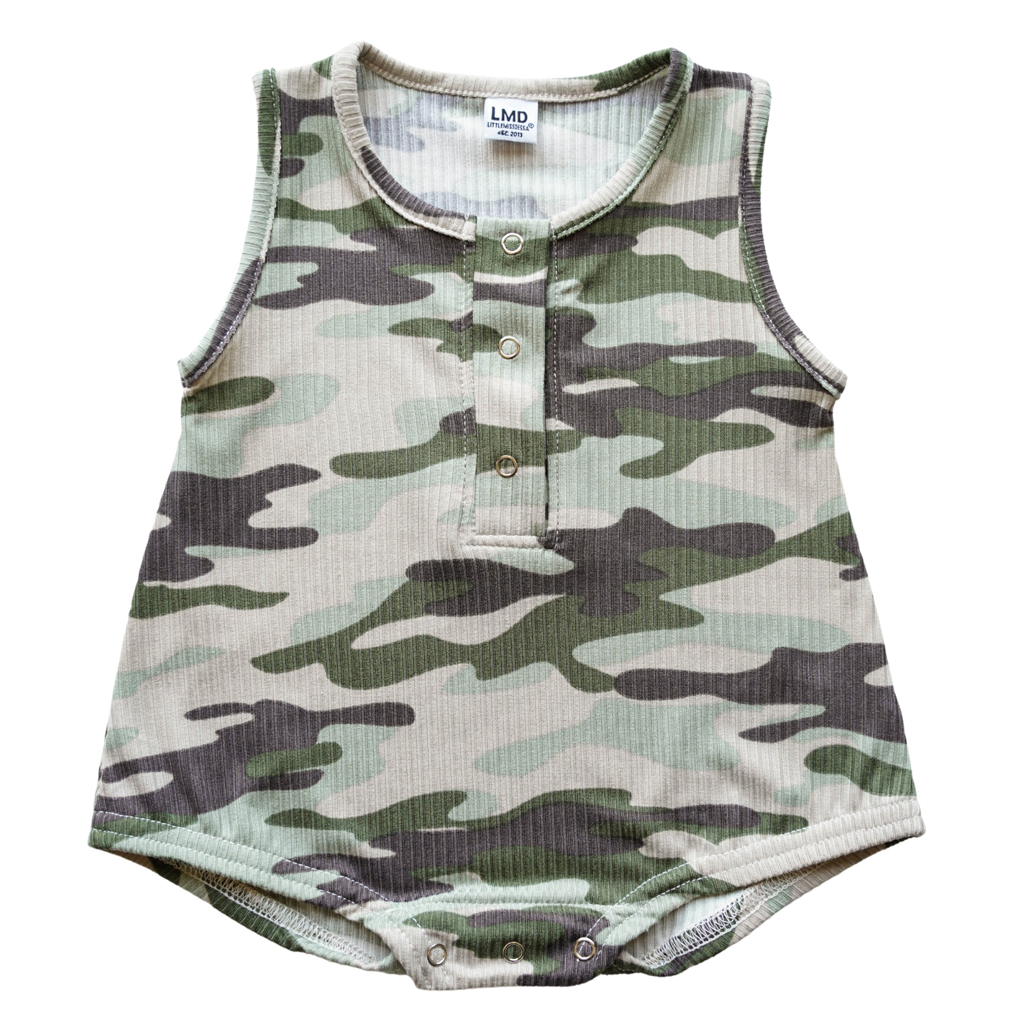 Cozy Romper | Camo Rib - LITTLEMISSDESSA