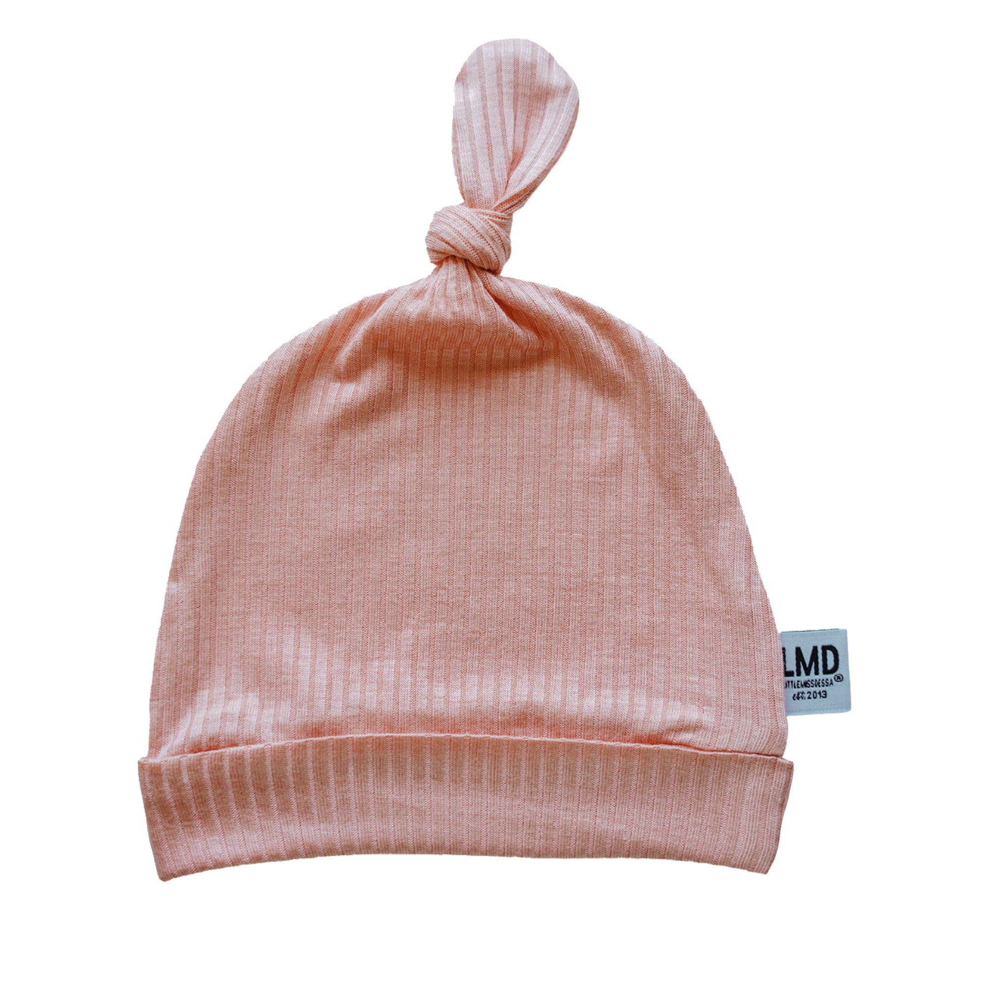 Newborn Baby Knotted Hat | Coral Rib - LITTLEMISSDESSA