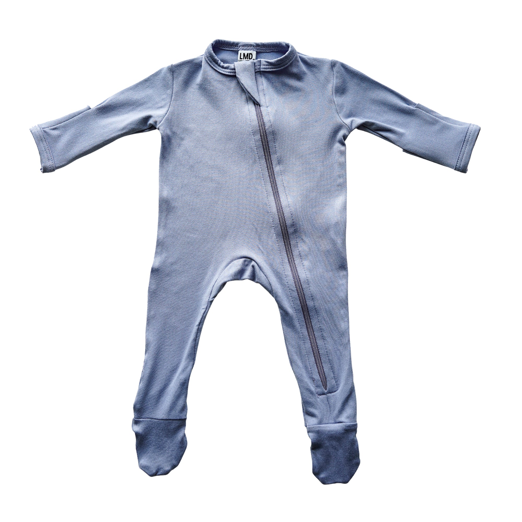 Cozy Zipper Footie Sleeper | Denim - LITTLEMISSDESSA