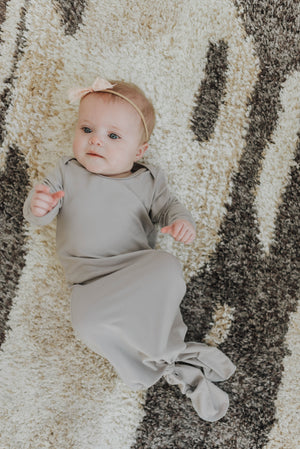 Knotted Gown | Pebble Grey - LITTLEMISSDESSA