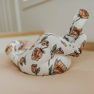 Cozy Zipper Footie Sleeper | Vanilla Poppy - LITTLEMISSDESSA