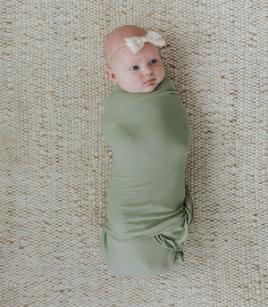 Knit Jersey Swaddle Baby Blanket | Succulent - LITTLEMISSDESSA