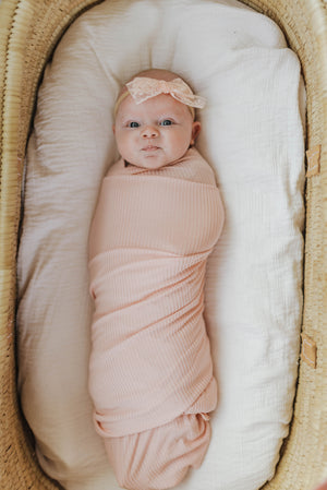Newborn Baby Knotted Hat | Rose Quartz Rib - LITTLEMISSDESSA