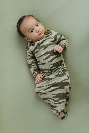 Knotted Gown | Camo Rib - LITTLEMISSDESSA