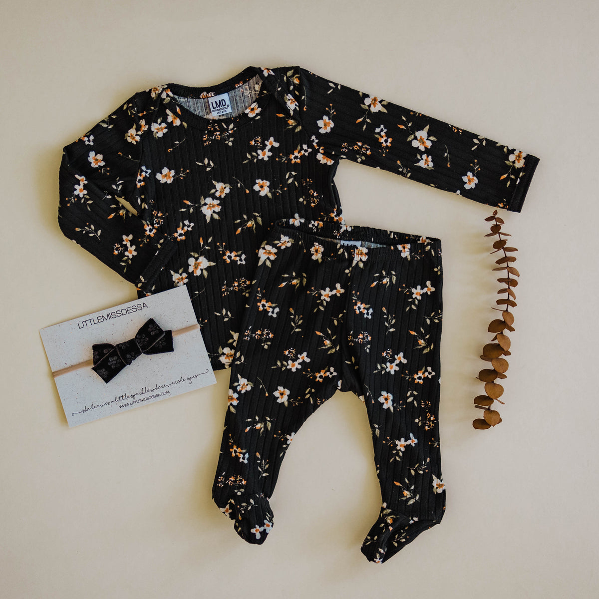 Dainty Bow Headband Set | Tangerine Dreams - LITTLEMISSDESSA