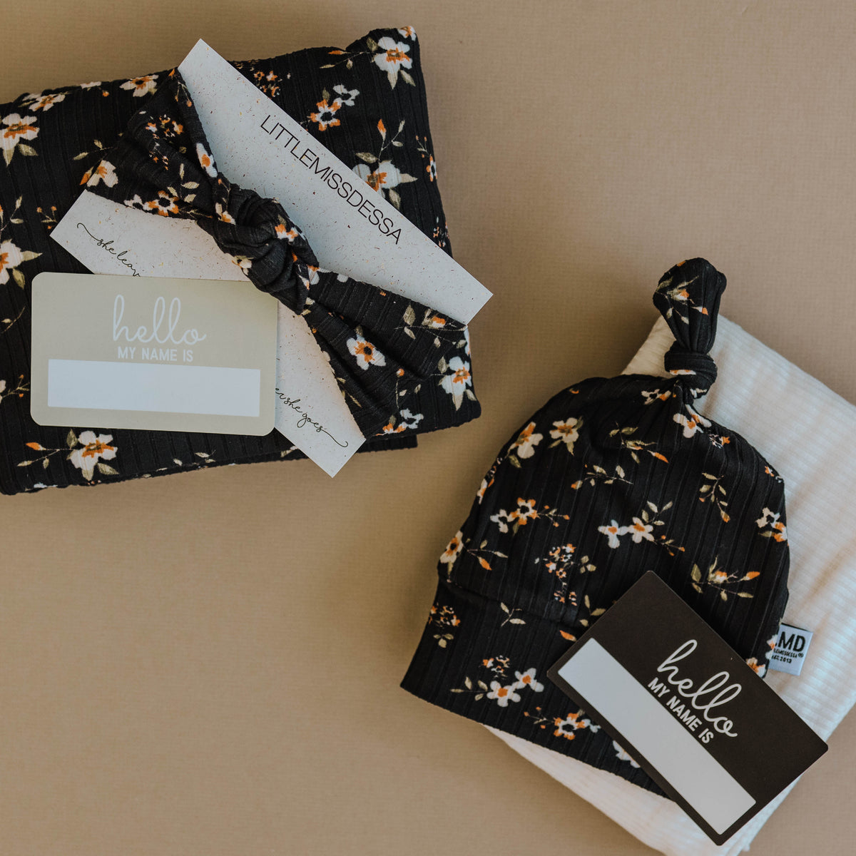 Top Knot Headband | Black Cosmo Rib - LITTLEMISSDESSA