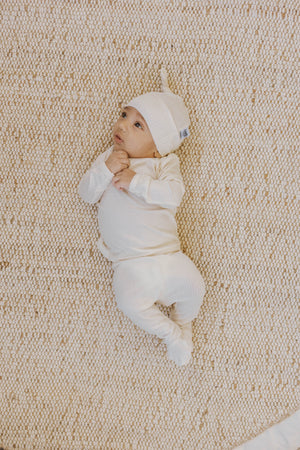 Newborn Baby Knotted Hat | Linen - LITTLEMISSDESSA