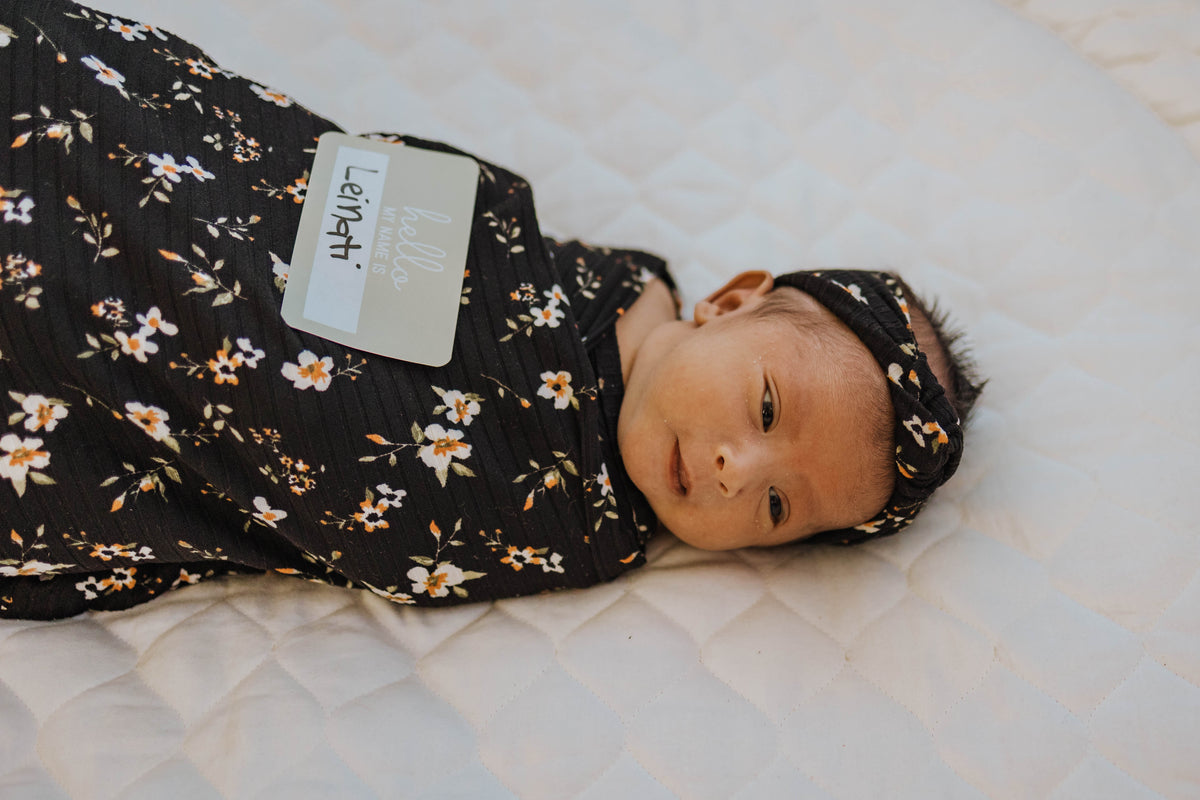 Top Knot Headband | Black Cosmo Rib - LITTLEMISSDESSA