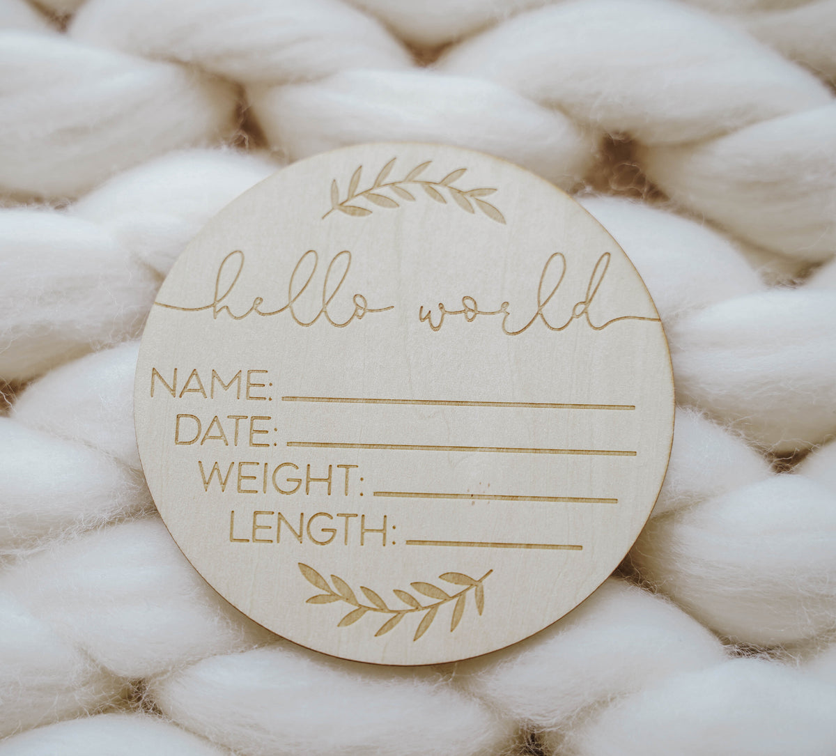 Hello World Birth Announcement Milestone Disc - LITTLEMISSDESSA