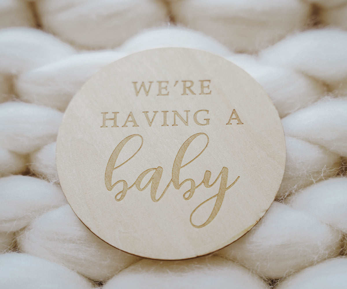 We're Having A Baby Announcement Disc - LITTLEMISSDESSA