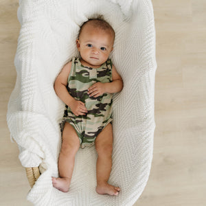 Cozy Romper | Camo Rib - LITTLEMISSDESSA
